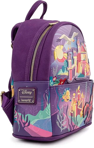 Miniatura 2 de Loungefly Disney Little Mermaid Ariel Castle - Bolso de hombro con correa doble para mujer, Multi, Moderno