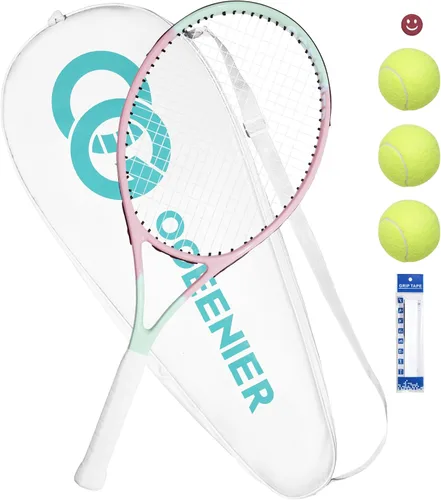 OGEENIER 27 Inch Adult Tennis Racket Set, Pre-Strung Beginners Tennis Racquet, Lightweight and Recreational Aluminum Rackets with Overgrip, Tennis