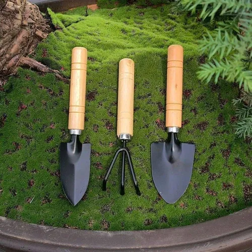 Miniatura 3 de Leadigol Mini pala de jardín deshierbe hogar flor pala maceta planta bonsái herramienta mango de madera jardinería maceta herramienta mango