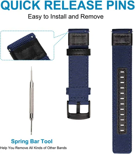 Miniatura 4 de Maxjoy Correas para Galaxy Watch de 1.81 pulgadas, Galaxy Watch 3 de 1.77 pulgadas, Gear S3 Frontier, correa de repuesto de nailon de liberación