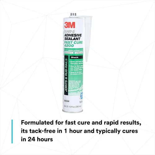 Miniatura 6 de 3M Sellador adhesivo marino de curado rápido 4200 (06560) - Sellador adhesivo flexible semipermanente para barcos y vehículos recreativos - Blanco