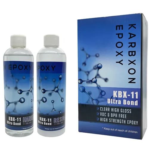 KBX-11 Ultra Bond - Kit de resina epoxi - 2 partes de epoxi transparente - Alta resistencia, alto brillo sin compuestos orgánicos volátiles y BPA -