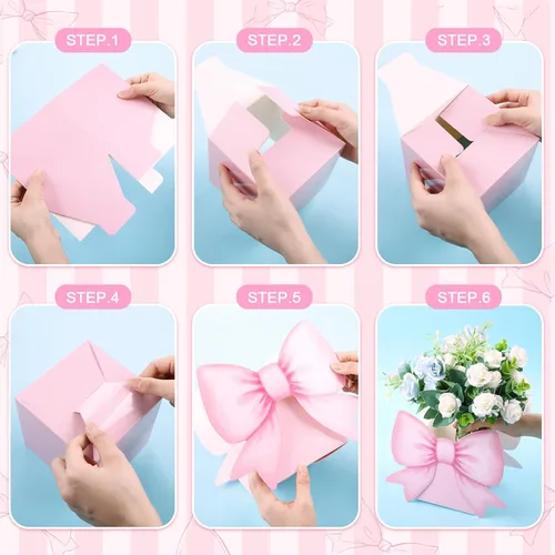 Miniatura 4 de Hushee 12 juegos de centros de mesa de flores de oso para mesas de baby shower, cajas 3D para niños y niñas, centro de mesa de cumpleaños