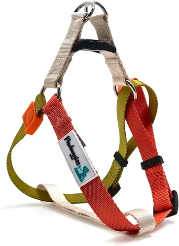 Miniatura 8 de XS - Arnés para perro, diseño ajustable a medida, tricolor, resistente, fácil de caminar, para perros pequeños, azul naranja