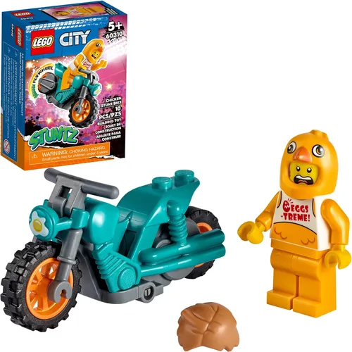 LEGO City Chicken Stunt Bike 60310 Kit de construcción; divertido juguete genial para niños (10 piezas)
