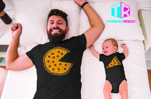 Miniatura 2 de Threadrock Pizza y rebanada - Conjunto de enterizo para niño y camisa para hombre