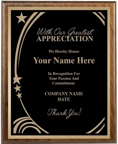Crown Awards 8x10 Personalized Recognition Plaque Trophy Award Varios colores