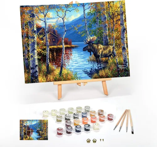 Miniatura 24 de Ledgebay Kit de Pintura por Números DIY para Adultos con Lienzo Enmarcado, de Principiante a Avanzado, los Kits Incluyen Juego de Pintura Acrílica