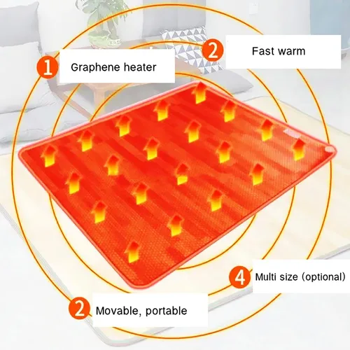 Miniatura 2 de Tapetes calefactables con temporizador y temperatura ajustable, calentamiento rápido eléctrico, calentador de pies debajo del escritorio