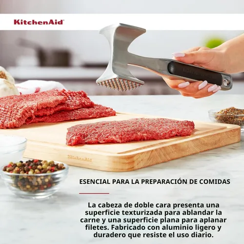 Miniatura 4 de KitchenAid Ablandador de carne gourmet de múltiples caras para golpear carnes, nueces, mariscos, etc., agujero para colgar para un fácil