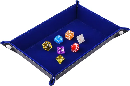 Miniatura 8 de SIQUK Bandeja de Dados de Doble Cara Plegable Rectangular de Cuero PU y Portadados de Terciopelo Burdeos