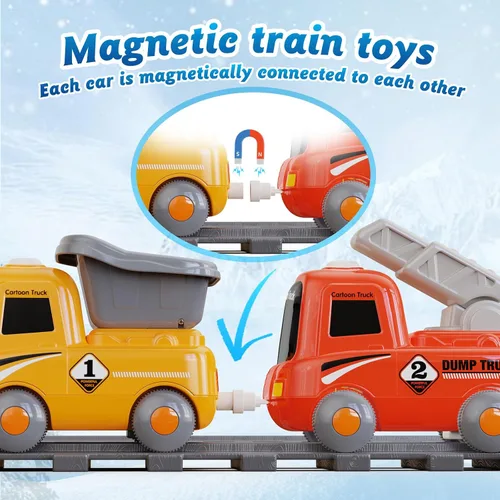 Miniatura 5 de Hot Bee Juego de tren para niños pequeños con vapor - Tren Choo Choo con luz y sonido, juego de tren eléctrico para niños de 2 a 4, juguetes de tren