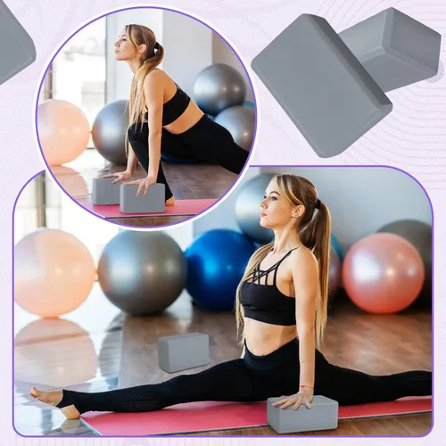 Miniatura 2 de Wettarn Paquete de 6 bloques de yoga de 9 x 6 x 4 pulgadas, espuma EVA, ligeros, antideslizantes, accesorios de yoga para pilates, estiramiento