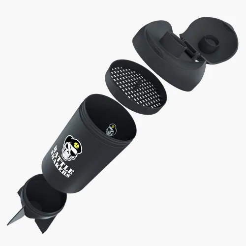 Miniatura 3 de Missile - Botella agitadora con temática militar, taza de proteína a prueba de fugas con compartimento de almacenamiento, mezcla de polvos