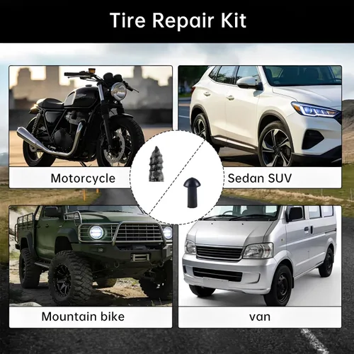 Miniatura 5 de Kit de reparación de pinchazos de neumáticos sin cámara con tapón de seta, repara pinchazos y neumáticos planos para motocicletas, automóviles