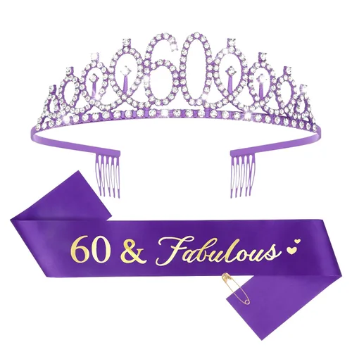 Miniatura 41 de CIEHER Corona de cumpleaños de 10 años, banda + juego de alfileres de perlas - Decoraciones y regalos para favores de fiesta de cumpleaños de 10 10º
