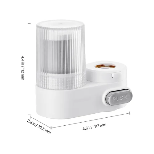 Miniatura 8 de Happybuy Filtro de agua para grifo: purificador vertical con filtro de carbono, se adapta a la mayoría de grifos de fregadero, elimina el cloro