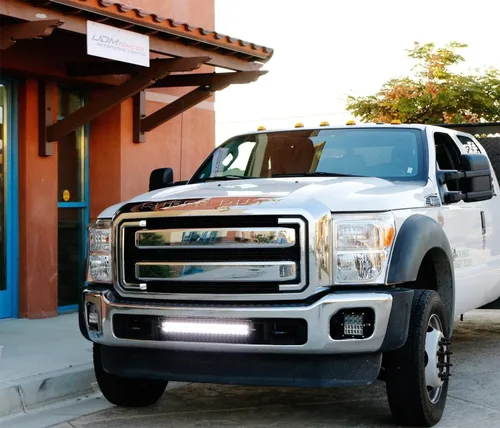 Miniatura 3 de iJDMTOY Barra de luz LED de 20 pulgadas de rejilla inferior compatible con Ford F250 F350 Super Duty 2011-16, incluye (1) barra de luz LED de alta
