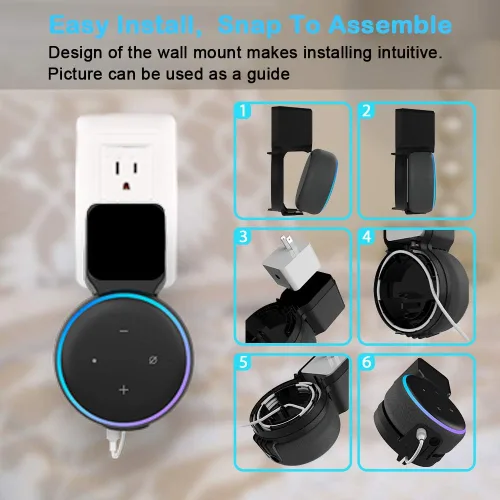Miniatura 6 de Maxonar Soporte de pared Echo Dot, soporte para Echo Dot de 3ª generación, compatible con HomePod Mini, accesorios inteligentes para Echo Dot