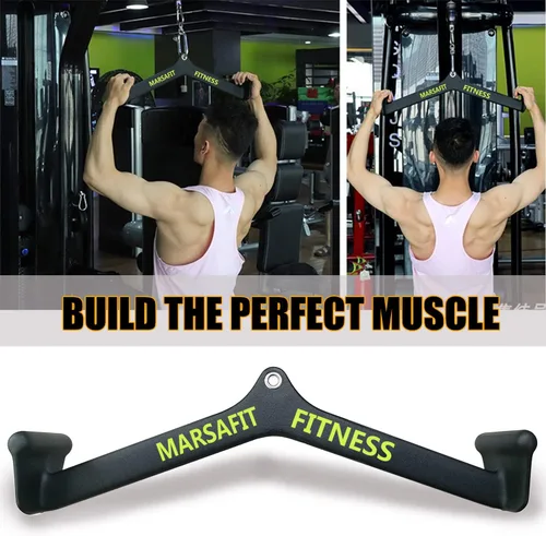 Miniatura 7 de MARSAFIT Gimnasio en casa, fitness, remo, barra en T, polea en V, accesorio para máquina de cable, barra de bíceps Curl Tricep LAT Pulldown Bar Back