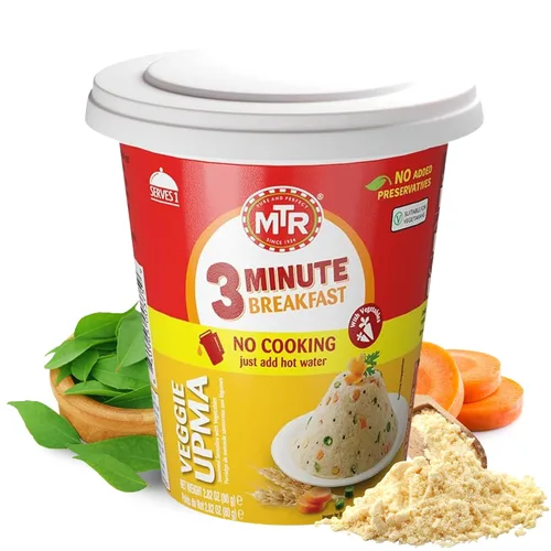 Miniatura 11 de MTR Mezcla de Poha de 3 minutos, comida india lista para cocinar, hecha con copos de arroz, 100% vegetariana, sin conservantes añadidos, conveniente