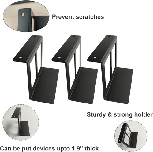 Miniatura 3 de PIAOLGYI Soporte para laptop debajo del escritorio con tornillo, dispositivos de soporte de hasta 1.9 pulgadas para montaje debajo del escritorio