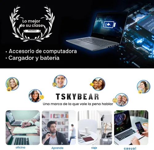 Miniatura 7 de TSKYBEAR Cargador de 45W compatible con cargador de portátil HP, Pavilion, Pavilion X360, Elitebook, Stream, Probook, portátil 11 14 15 15-f272wm