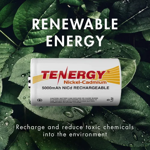 Miniatura 5 de Tenergy D 5000mAh NiCd botón superior batería recargable