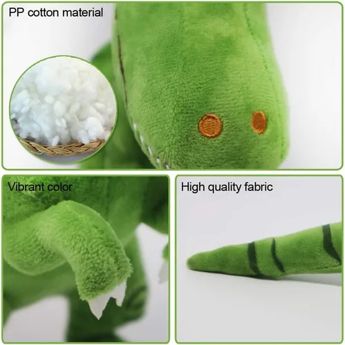 Miniatura 6 de Juguete de peluche de dinosaurio de 11 pulgadas, juguete de peluche de tiranosaurio T-Rex verde, súper suave, lindo, cojín de peluche, muñecas Rex