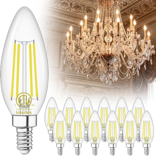 Miniatura 15 de winshine E12 Candelabra LED Bulbs Dimmable 2700K Warm White 60W Equivalent, Energy Efficient 4W, Type B Light Bulb for Chandelier, C35 Ceiling Fan