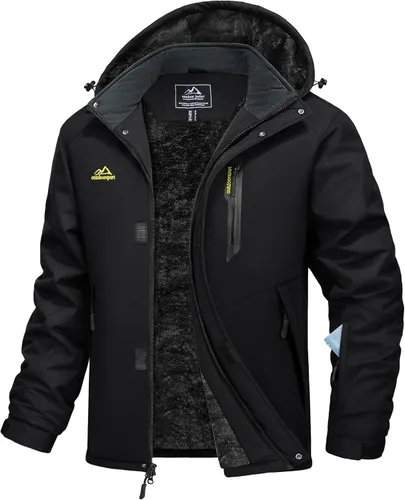 Miniatura 8 de MAGCOMSEN Chaqueta de invierno para hombre, chaqueta impermeable de esquí, nieve, abrigo de snowboard cálido con múltiples bolsillos