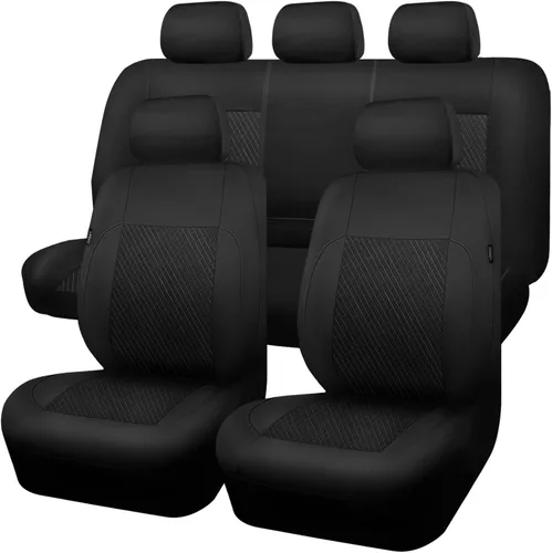 Miniatura 7 de CAR-GRAND Fundas para los dos asientos delanteros del auto, de ajuste universal, deportivas, impermeables de neopreno, con respaldo alto