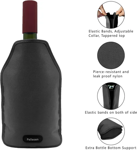 Miniatura 3 de Pallesen Funda portátil para enfriar vino, enfriador de botellas reutilizable que mantiene el rojo, blanco y champán frescos para botellas