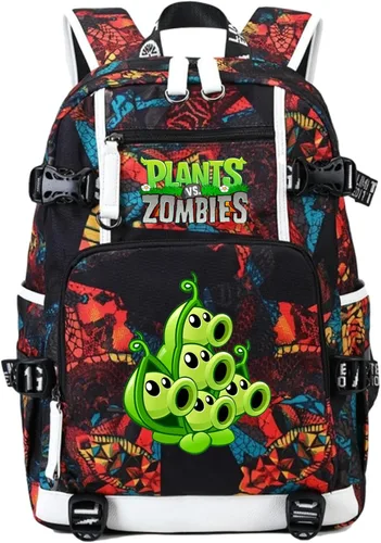 Miniatura 29 de ISaikoy Game Plants vs. Zombies - Mochila de hombro para libros, mochila escolar, mochila para computadora portátil, color rojo1