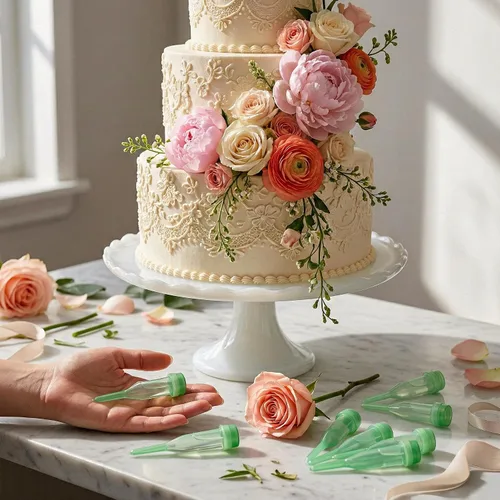 Miniatura 4 de Royal Imports Tubos de Agua Florales con Tapas – Viales de Flores de Plástico Verde de 2.5" para Rosas de Tallo Individual, Brotes, Ramos