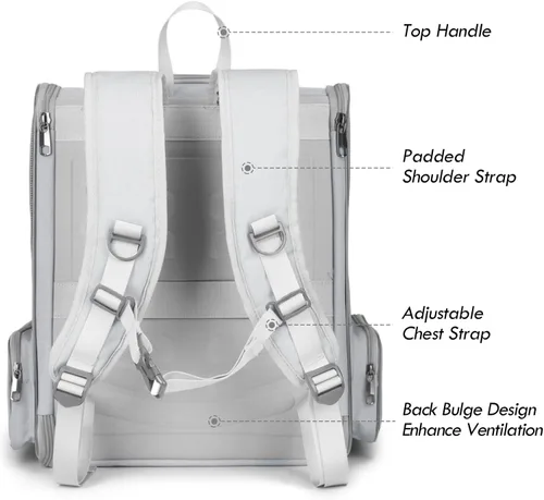 Miniatura 3 de Mochila transportadora para gatos, mochila grande para mascotas con varita de gatito, juguete de plumas para perros medianos y pequeños, gatos