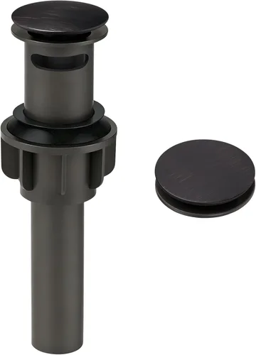 Miniatura 18 de Drenaje de fregadero de baño sin desbordamiento, tapón emergente ARCORA de oro cepillado para fregadero de recipiente con botón de clic