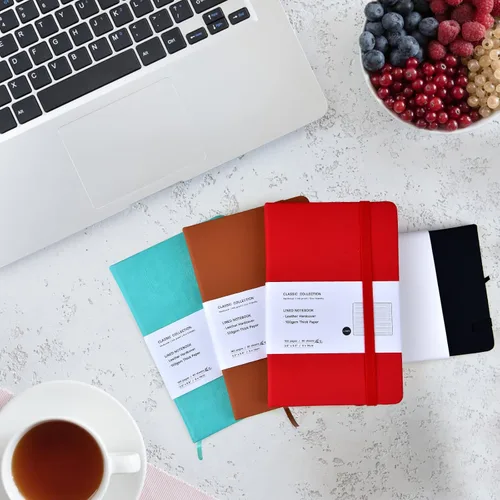 Miniatura 6 de Paquete de 6 cuadernos de bolsillo, cuadernos pequeños, mini bloc de notas con rayas universitarias, de tapa dura de cuero, para oficina, hogar