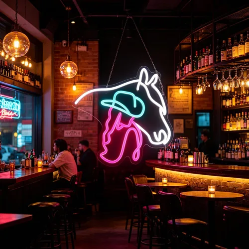Miniatura 5 de Letrero de neón de caballo vaquera, luz de neón de mujer caballo, luz LED de señora caballo, letrero LED de vida campestre, decoración de pared