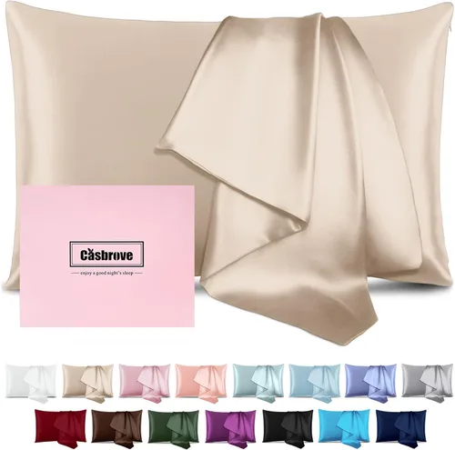 Miniatura 11 de Fundas de almohada de seda para cabello y piel, de seda de morera, suave, transpirable, de ambos lados, de seda natural, con cremallera, 1 paquete