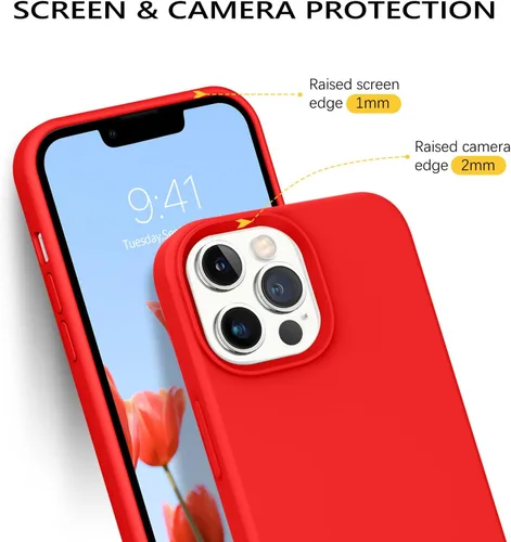 Miniatura 149 de GUAGUA Funda compatible con iPhone 17 Pro Max de 6.9 pulgadas, silicona líquida, goma de gel suave, delgada, forro de microfibra delgada