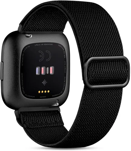 Miniatura 17 de Correa elástica compatible con correas de reloj Fitbit Versa, correa deportiva de nailon suave y transpirable de repuesto para mujeres y hombres