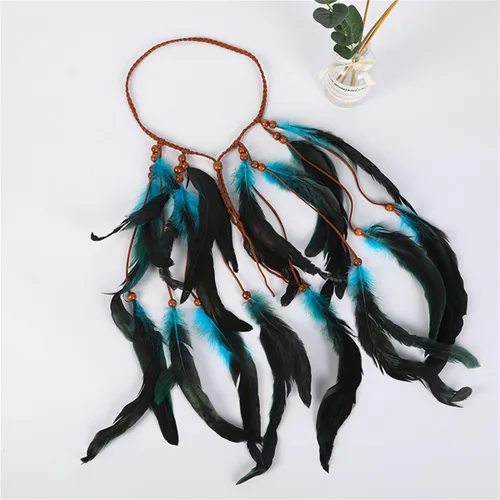 Miniatura 2 de 2 diademas bohemias de girasol, diademas de plumas bohemias, tocado indio, bandas de pelo de pavo real, diadema gitana, corona floral, girasoles