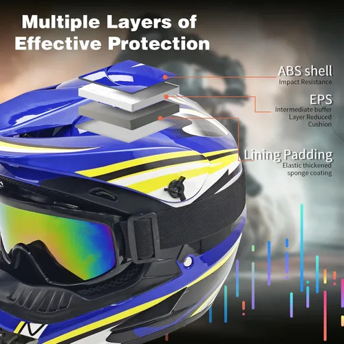 Miniatura 4 de Cascos de Dirt Bike para Jóvenes de Moda para Niños, Motocross, Motocicleta, BMX, ATV, Todoterreno, Cuatro Ruedas, Cascos Integrales para Bicicleta