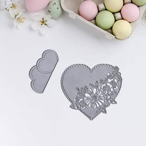 Miniatura 5 de ABTOLS Troqueles de corte de palabras para el día de San Valentín para hacer tarjetas, marco de corazón, troqueles de flores de amor, plantilla