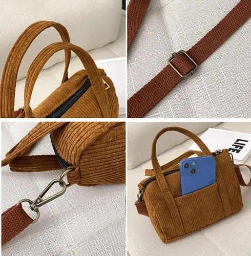 Miniatura 6 de Bolsos cruzados para mujer de pana, bolsos de hombro, bolsos cruzados, carteras, carteras, bolso pequeño de mano 2023
