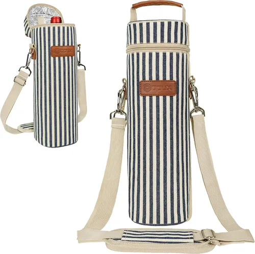 Miniatura 8 de opux Bolsa de Vino para Botella Individual, Bolsa Aislada para Enfriar Vino para Viaje, Picnic, Playa con Correa de Hombro, Estuche Térmico