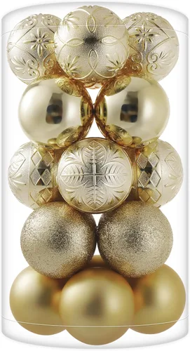 Miniatura 11 de 34 piezas Adornos de bola de Navidad azul bebé irrompibles de plástico para árbol de Navidad, decoraciones para fiesta de Navidad, oficina en casa