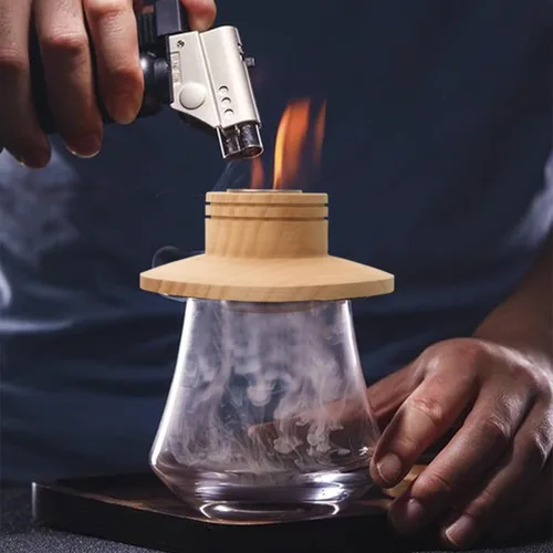 Miniatura 2 de Cocktail Smoker - Juego de bebidas ahumadas para chimeneas antiguas para cócteles, vino, whisky y bourbon – Accesorios de cristal para ahumar