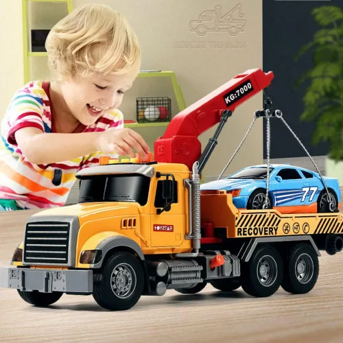 Miniatura 7 de Camión de remolque de rescate grande, juguete para niños de 1/18 para niños de 4 años en adelante, 15 pulgadas